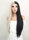 Long Straight Light Blonde Mixed Black Lace Front Synthetic Hair Wig LW1531