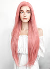 Long Straight Pastel Pink Lace Front Synthetic Hair Wig LW238B