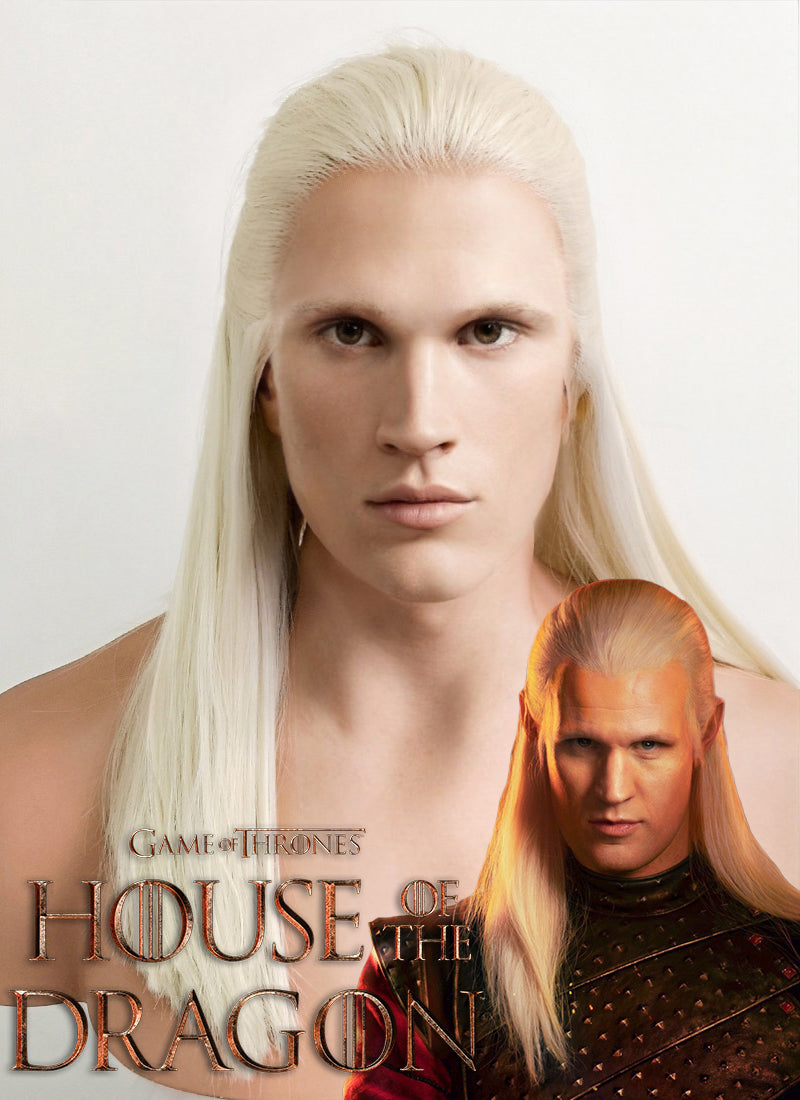 House of the Dragon Daemon Targaryen Straight Platinum Blonde Lace Front Wig LW4016