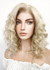 Medium Wavy Pastel Ash Blonde Lace Front Synthetic Hair Wig LW4017