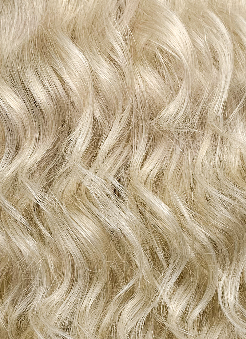 Medium Wavy Pastel Ash Blonde Lace Front Synthetic Hair Wig LW4017