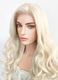 Long Curly Platinum Blonde Lace Front Synthetic Hair Wig LW667F