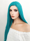 League of Legends LOL Jinx Long Wavy Turquoise Blue Lace Front Synthetic Hair Wig LW714A