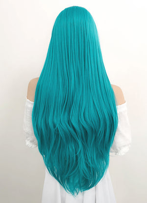 Long Straight Turquoise Blue Lace Front Synthetic Hair Wig LW714A