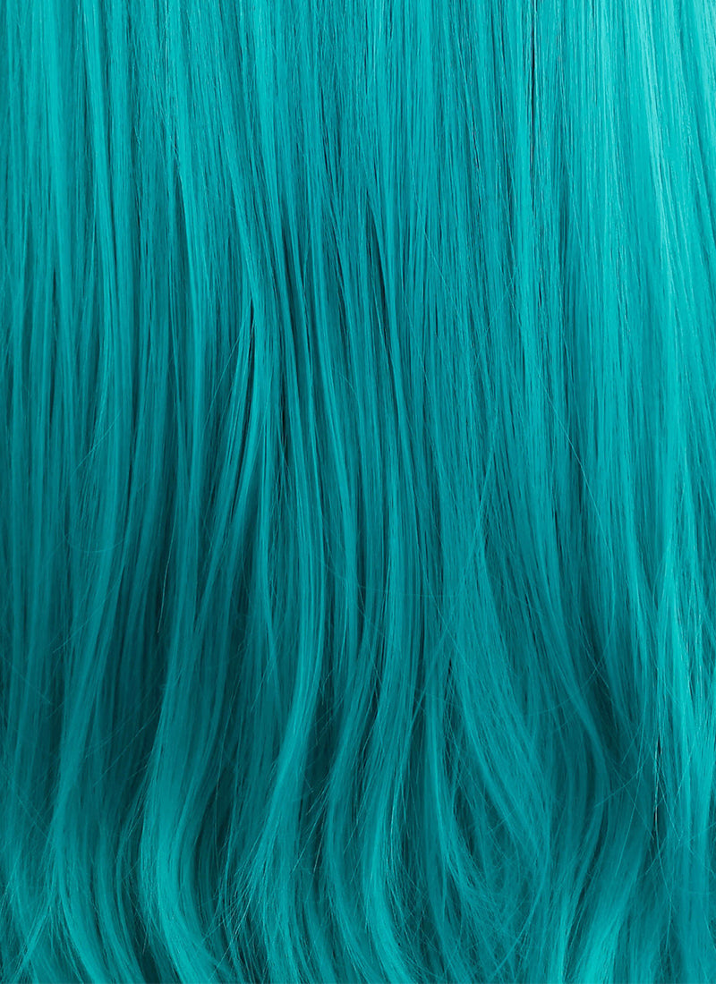 League of Legends LOL Jinx Long Wavy Turquoise Blue Lace Front Synthetic Hair Wig LW714A