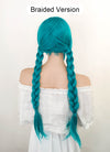 League of Legends LOL Jinx Long Wavy Turquoise Blue Lace Front Synthetic Hair Wig LW714A