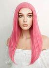 Long Straight Pastel Pink Lace Front Synthetic Hair Wig LW769C