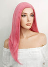 Long Straight Pastel Pink Lace Front Synthetic Hair Wig LW769C