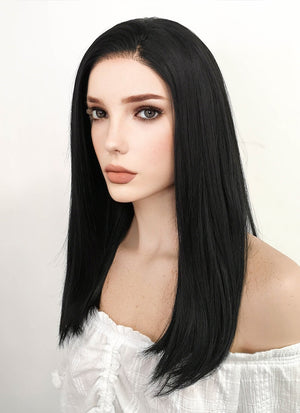 Long Straight Black Lace Front Synthetic Hair Wig LW769
