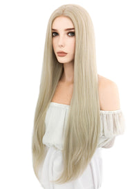 Long Straight Pastel Ash Blonde Lace Front Synthetic Hair Wig LW780