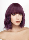 Medium Wavy Mixed Purple With Dark Roots Bob Cosplay Wig NS114