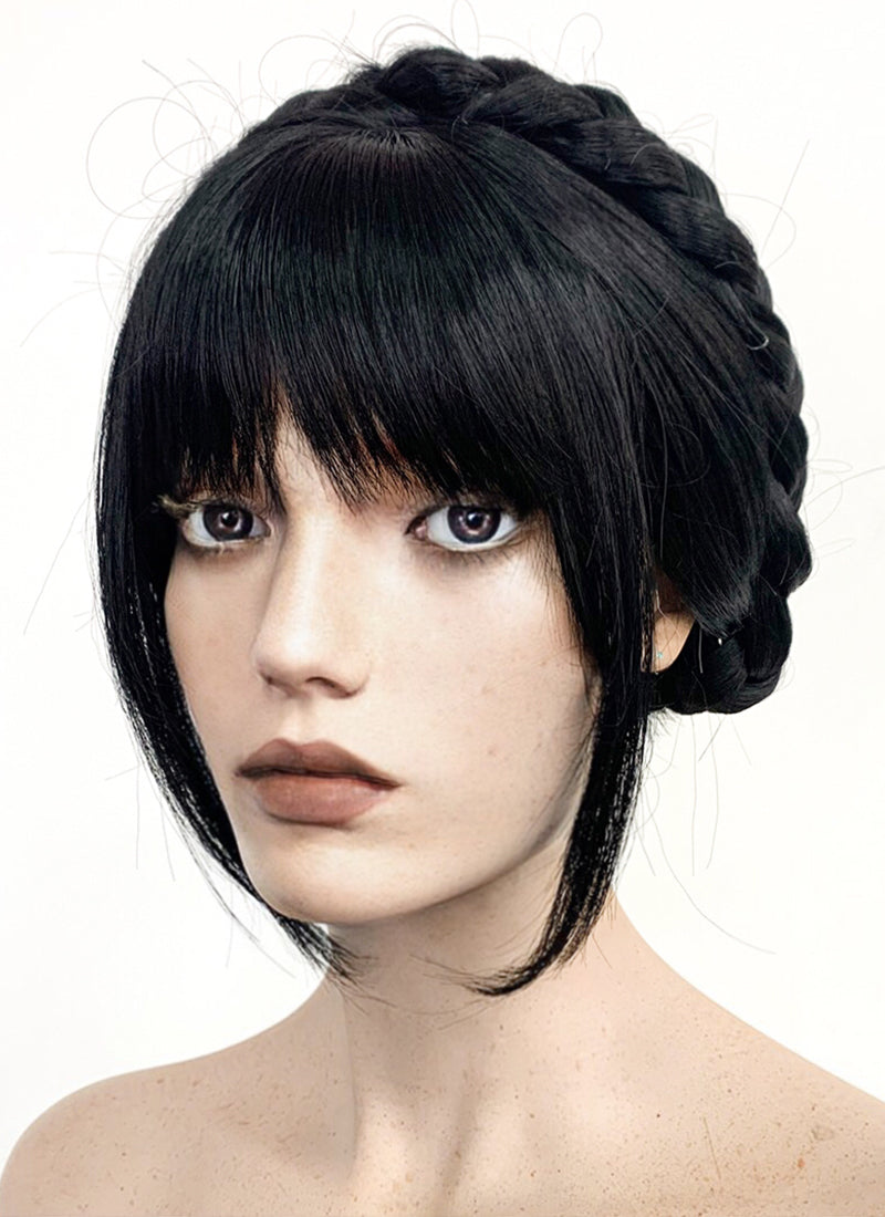 Wednesday Addams Long Wavy Black Braided Cosplay Wig NS2001