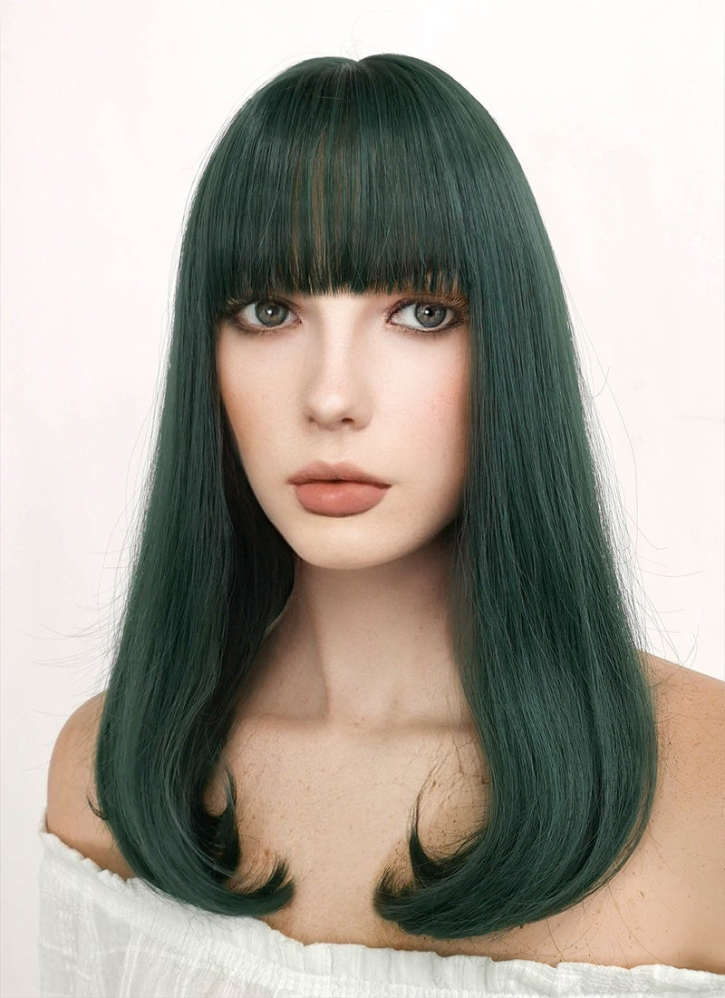 Long Straight Dark Green Cosplay Wig NS284