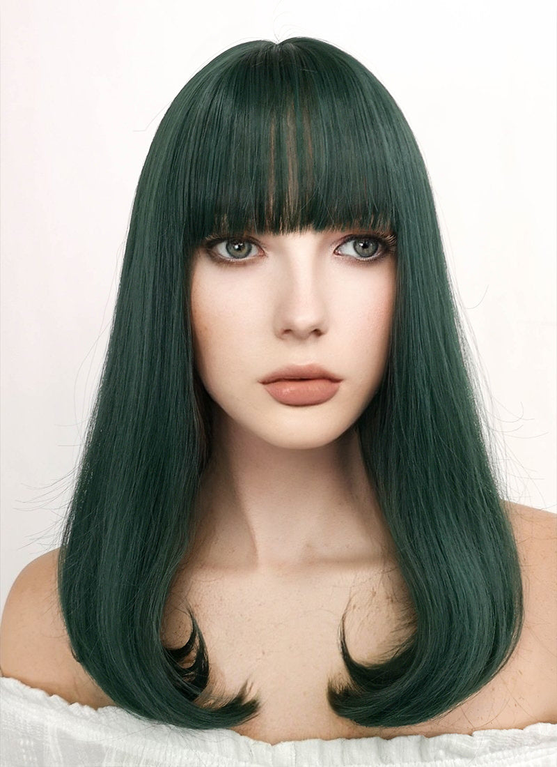 Long Straight Dark Green Cosplay Wig NS284
