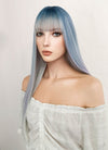 Long Straight Blue Purple Grey Ombre Cosplay Wig NS286