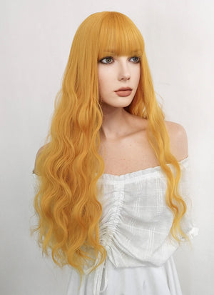 Long Wavy Orange Cosplay Wig NS305