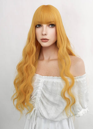 Long Wavy Orange Cosplay Wig NS305