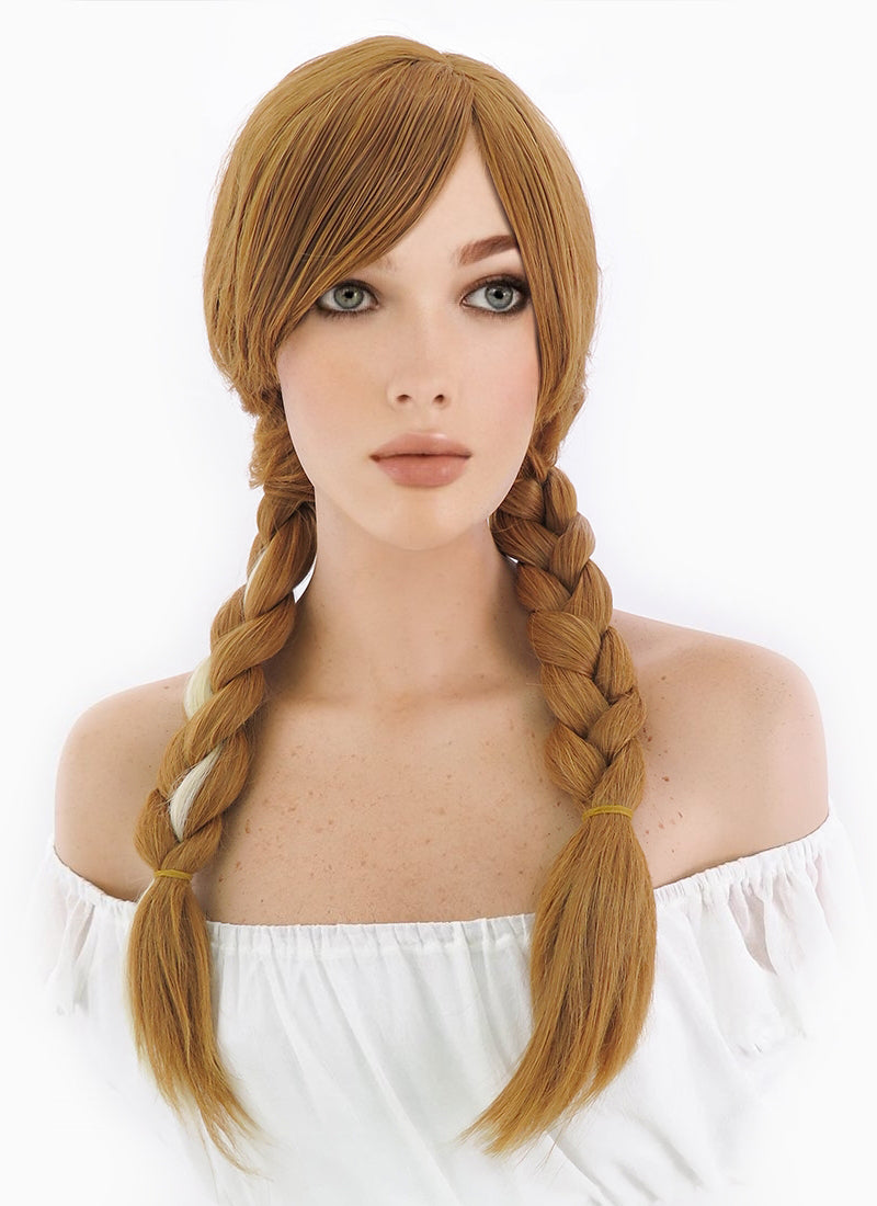 Frozen Anna Long Curly Brown Anime Cosplay Wig PL401