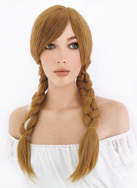 Frozen Anna Long Curly Brown Anime Cosplay Wig PL401
