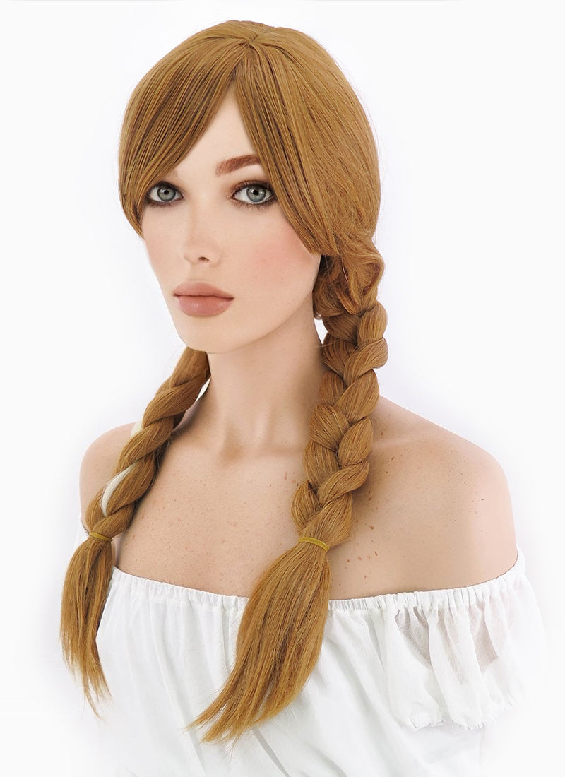 Frozen Anna Long Curly Brown Anime Cosplay Wig PL401