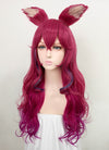 League of Legends LOL Ahri Long Magenta Mixed Purple Cosplay Wig + Ear Accessories TB1631