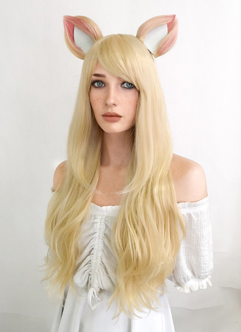 League of Legends K/DA Ahri Long Blonde Cosplay Wig TB1643