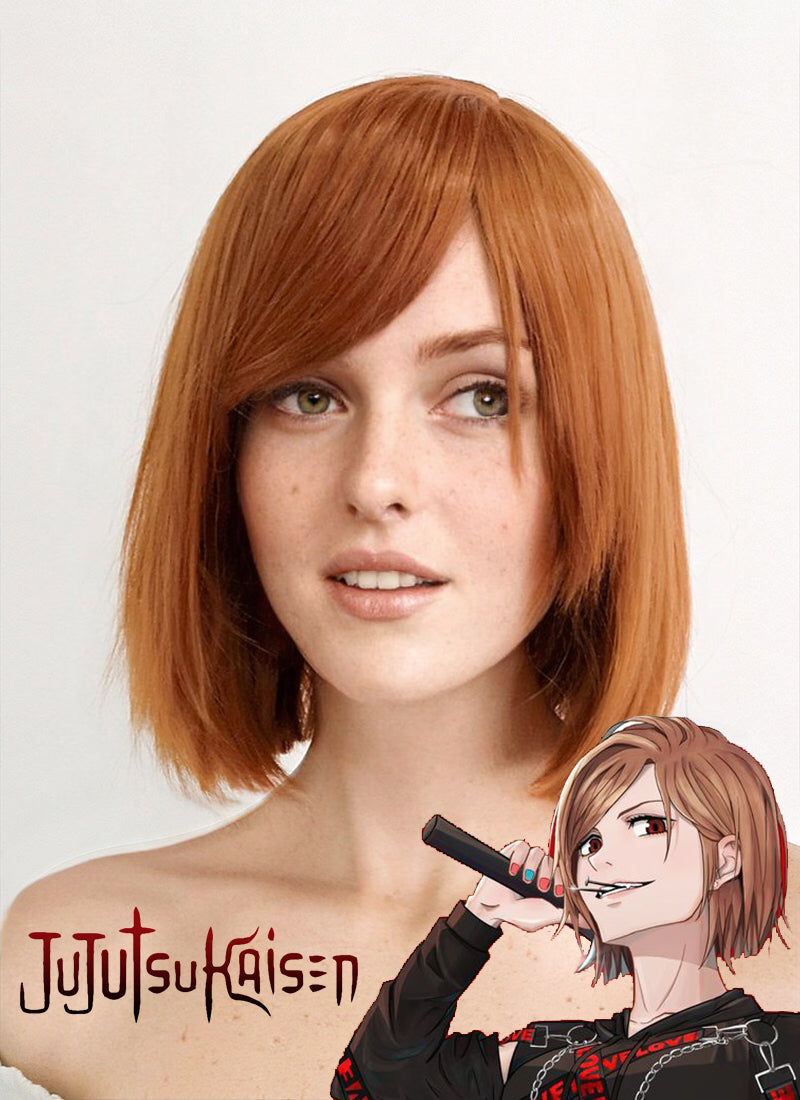 Jujutsu Kaisen Kugisaki Nobara Medium Reddish Orange Cosplay Wig TB1644