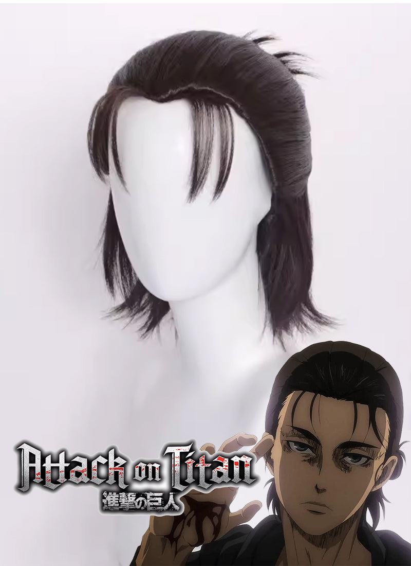 Attack on Titan Eren Yeager Medium Brunette Cosplay Wig TB1666