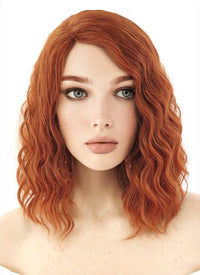 Marvel Avengers Black Widow Short Curly Reddish Orange Cosplay Wig TBZ1070