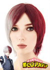 My Hero Academia Shoto Todoroki Medium Red Mixed Grey Anime Cosplay Wig TBZ1132A