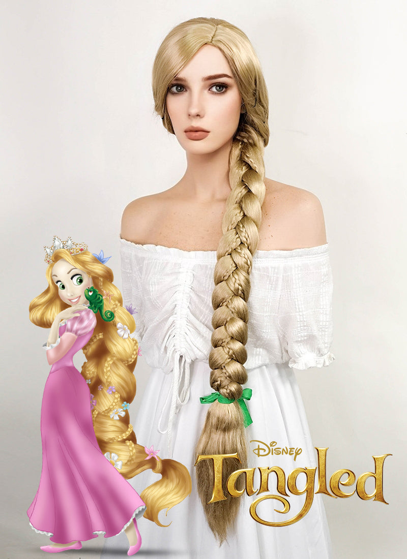 Disney Princess Tangled Rapunzel Long Blonde Cosplay Wig TBZ1162