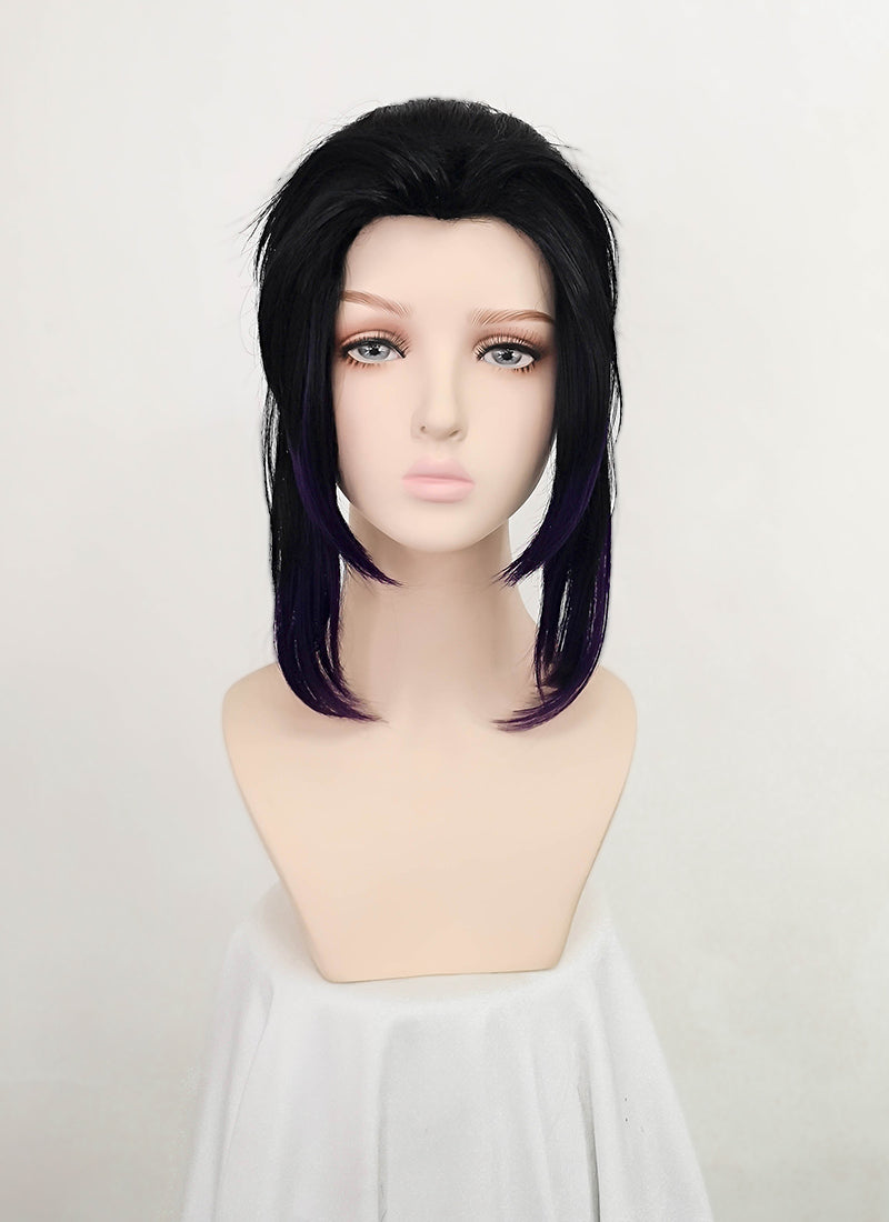 Demon Slayer: Kimetsu No Yaiba Kochou Shinobu Short Black With Purple Cosplay Wig TBZ1165