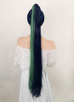 League of Legends Kai'Sa Long Blue Mixed Green Cosplay Wig TBZ1166