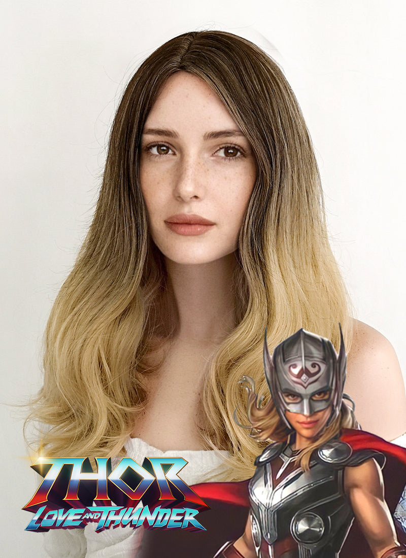 Thor: Love and Thunder Jane Foster Long Brown Blonde Ombre Cosplay Wig ZB260