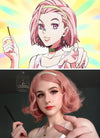 Short Wavy Peach Pink Cosplay Wig CM197 - CosplayBuzz