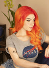 Long Wavy Red Mixed Orange Lace Front Synthetic Hair Wig LF383 - CosplayBuzz