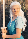 Long Wavy White Lace Front Synthetic Hair Wig LF388 - CosplayBuzz