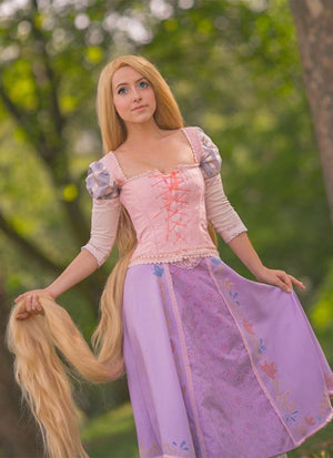 Disney Princess Tangled Rapunzel Long Straight Yaki Blonde Lace Front Synthetic Hair Wig LF701S - CosplayBuzz