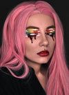Long Straight Pastel Pink Lace Front Synthetic Hair Wig LW769C